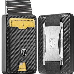 NEW Swype Slim Wallet for Men Metal RFID Blocking‎ Mens Wallet Card Case, Carbon